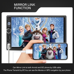 7-<span class=keywords><strong>inch</strong></span> màn hình cảm ứng stereo đài phát thanh xe 2 din HD Bluetooth Hands-free đảo ngược hình ảnh với máy ảnh chỉ đạo bánh xe điều khiển 12V 7010B - Product Image 3