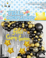 Ensemble de décoration de ballons pour joyeux anniversaire espagnol Ballon en feuille d'hélium gonflable Fournitures de décoration de fête d'anniversaire