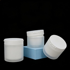 Factory Hot Selling White <b>Plastic</b> <b>Jar</b> 100g Round Lip Scrub <b>Jar</b> for Lotion Cream With Screen Printing - Product Image 1