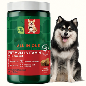 Fusion de saveurs bacon-poulet pour chiens : Multivitamines quotidiennes avec soutien 4-en-1 pour la santé de la peau, des articulations et de l'intestin – Marque privée - Product Image 6