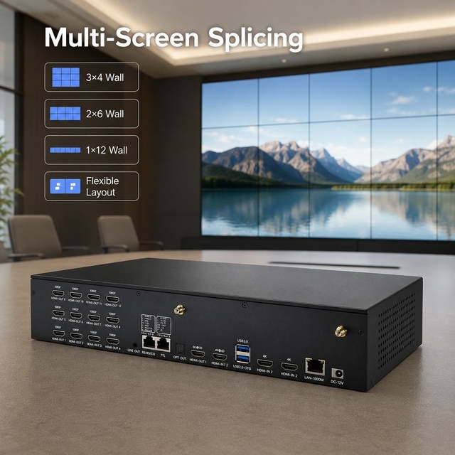 Fast Delivery Android 14 Video Wall Processor RK3588 12 HD Out 8K Decoding 6 TOPS NPU Digital Signage Media Player Box
