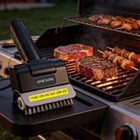 Brosse de nettoyage électrique en acier inoxydable pour barbecue, tête remplaçable, autonomie de 150 minutes, chargement USB-C, anti-chute de poils, en plastique, pour barbecue extérieur