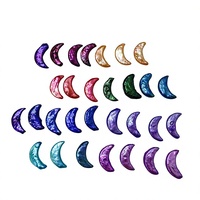 Perles d'eau douce naturelles baroques colorées de 16-17 mm, en vrac, en forme de croissant de lune, irisées, pour la fabrication de pendentifs et de créations DIY