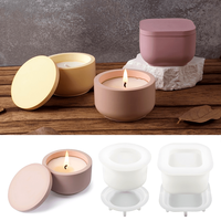 Moule en silicone pour pot de fleurs en plâtre, gypse, béton, style nordique, pour vase et pot à bougie en ciment avec couvercle
