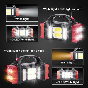 USB có thể sạc lại đèn lồng tìm kiếm Torch năng lượng mặt trời cắm trại đèn pin với COB di động đèn lồng đa chức năng ánh sáng - Product Image 2