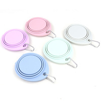 Gamelle pliable en silicone pour animaux de compagnie, avec bord renforcé robuste, pour eau et nourriture, idéale pour la marche, la randonnée et les activités de plein air.