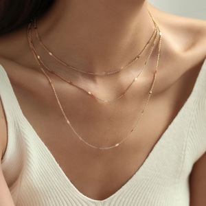 Collana a strati con nappe da donna, minimalista, con ciondolo a catena multipla, gioielli alla moda per tutti i giorni - Product Image 4