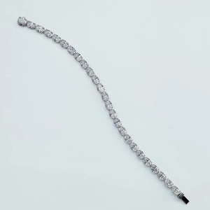 Cadena de tenis Qinglong Jewelry con diamantes cultivados en laboratorio de corte ovalado de 3mm y 4mm, pulsera de tenis de oro macizo de 14k y 18k, precio de fábrica al por mayor - Product Image 4