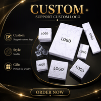 Vente chaude Personnaliser En Gros Logo Boîte À Bagues Collier Pendentif Marbre Boîte À Bijoux Ensemble Emballage De Luxe Boîtes À Bijoux De Mariage