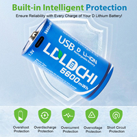 Kompor Gas ukuran D, kompor Gas ukuran D Usb dapat diisi ulang, baterai tipe-c portabel 1.5V Lithium Ion