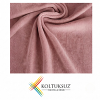 Tissu Velours Tricoté en Coton Rose Poudré Premium 240 g/m² 80/20 Coton Polyester en Rouleau pour Vêtements en Gros