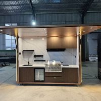 Cuisine extérieure avec construction en marbre artificiel et en panneaux de particules pour villa et hôpital