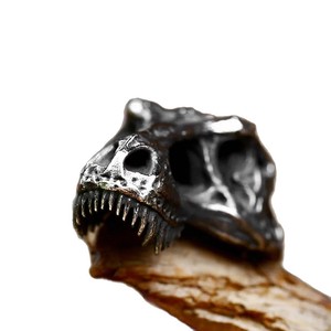 Collier Yueli rétro en acier inoxydable avec pendentif crâne de dinosaure, style gothique, poids 60g, avec perles et chaînes en os de dragon pour hommes - Product Image 5