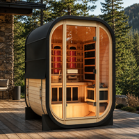 Sauna infrarouge extérieur pour 2 personnes HG, en cèdre rouge et cèdre canadien, sauna domestique en bois, taille personnalisée, installation facile