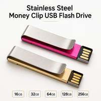 Clé USB 2.0 personnalisée OEM avec logo, format mini-clip de livre, cryptage, carte ultra-fine, garantie 3 ans - 8 Go - 128 Go, cadeau promotionnel scolaire