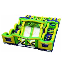 Château gonflable extérieur avec aire de jeux en PVC durable, taille 24x12m, capacité de 10 personnes, usage commercial et souffleur