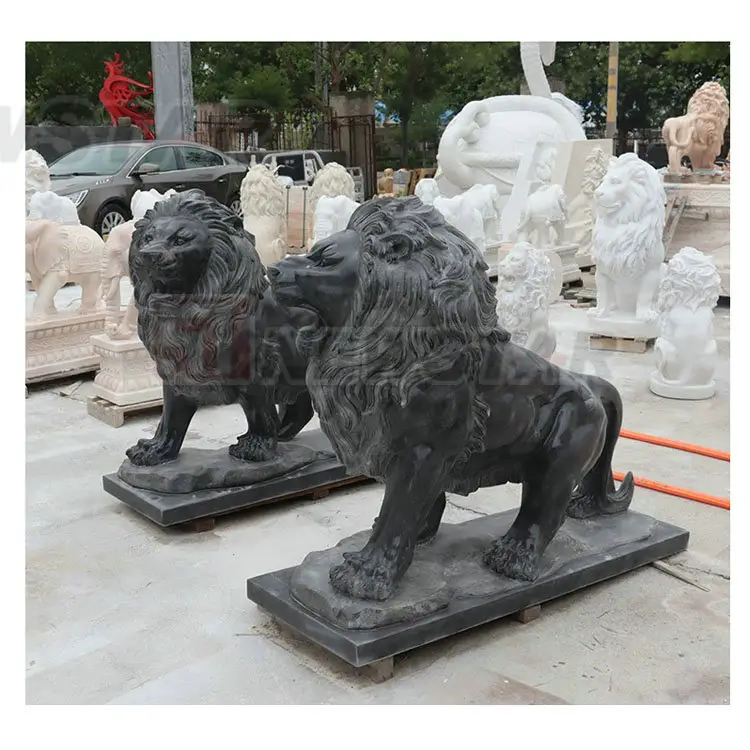 Sculpture de cerf en marbre sculptures en marbre de Carrare sculpture extérieure de lion en pierre de marbre