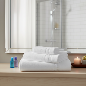 Iperion Series 20/2 Ring Yarn Combed Cotton Hotel <b>Towel</b> <b>Set</b> with Embroidered Logo and Jacquard Technique for Salons - Product Image 3
