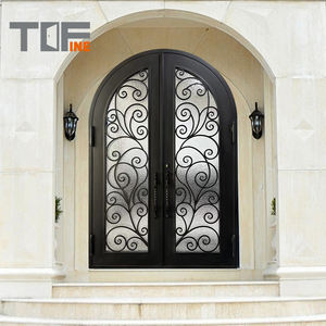 Portes d'entrée doubles en acier inoxydable avec verre fantaisie, portes de <span class=keywords><strong>villa</strong></span> modernes en acier inoxydable - Product Image 5