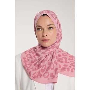 Écharpe en soie Pure Tone à imprimé léopard rose carrée pour femmes, multifonctionnelle, impression numérique, 100% soie - Product Image 1