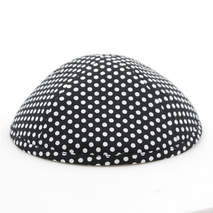 2025 personnalisé <span class=keywords><strong>Kippa</strong></span> noir et blanc tacheté Simple pur coton col rond juif chapeau à la mode accessoire ethnique - Product Image 6