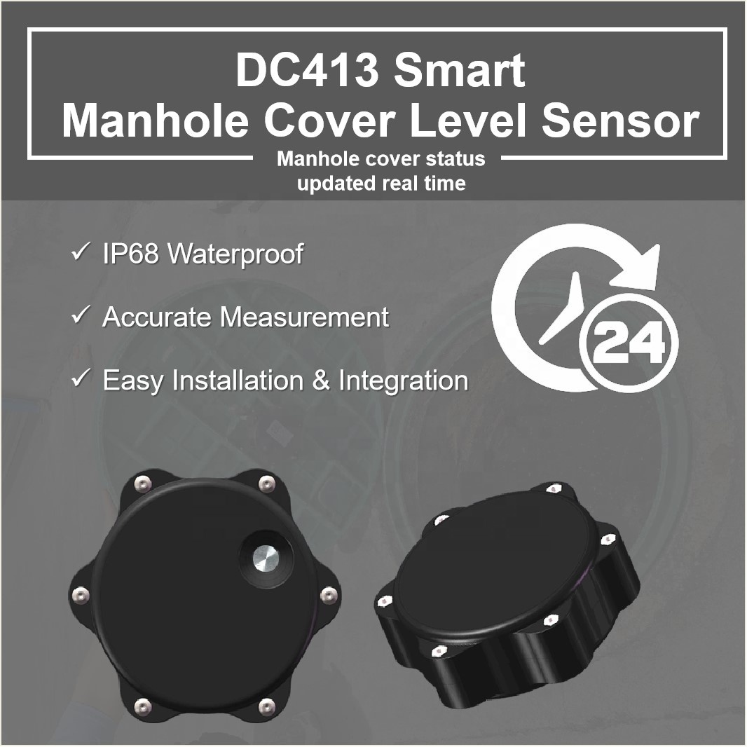 Smart Manhole Cover Sensor Level - Ultrasonic IP68 IoT