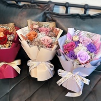 Bouquet de roses éternelles romantiques, boîte de roses éternelles pour la Saint-Valentin, la fête des mères, un anniversaire, des cadeaux de mariage, un cadeau pour les femmes