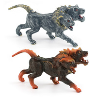 -Simulación mito leyenda Warcraft modelo niños infierno cognitivo perro de tres cabezas monstruo animal adorno juguete