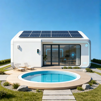 Maison/cabane préfabriquée modulaire en acier personnalisée, alimentée à l'énergie solaire, pour la construction de complexes hôteliers