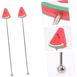 Tái Sử Dụng Dưa Hấu Hình Dạng Thép Không Gỉ Cocktail Khuấy Swizzle Sticks Cocktail Uống Khuấy Cà Phê Đồ Uống Khuấy - Product Image 2