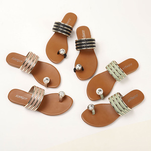 Sandales plates décontractées <span class=keywords><strong>pour</strong></span> femmes, respirantes, antidérapantes, à bout ouvert, <span class=keywords><strong>pour</strong></span> l'été et le printemps, chaussures de plage d'extérieur - Product Image 4