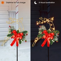 Lampes LED étanches en forme de rennes de Noël à piquer dans le sol, silhouettes de cerfs en métal pour la décoration de jardin et de pelouse en période des fêtes