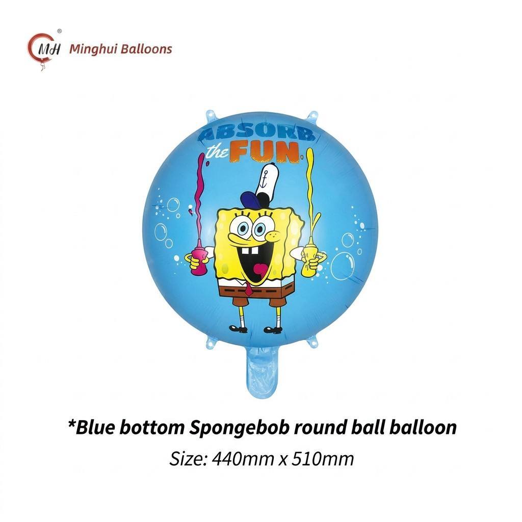 Palloncino rotondo di Spongebob con fondo blu