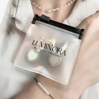Pochettes cadeaux de luxe personnalisées en plastique transparent avec logo, petits sacs givrés à fermeture éclair pour boucles d'oreilles, sacs d'emballage à fermeture éclair