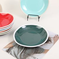 Assiette ronde en mélamine bicolore, résistante aux chocs, pour salade, pâtes, dessert, utilisable dans les hôtels, restaurants et services de traiteur.