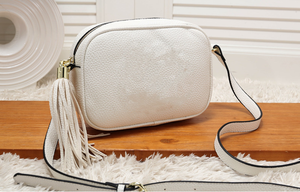 Nouveaux sacs à bandoulière en cuir mini avec pompon 2024, sacs à bandoulière en cuir pour femmes, bandoulière de guitare - Product Image 5