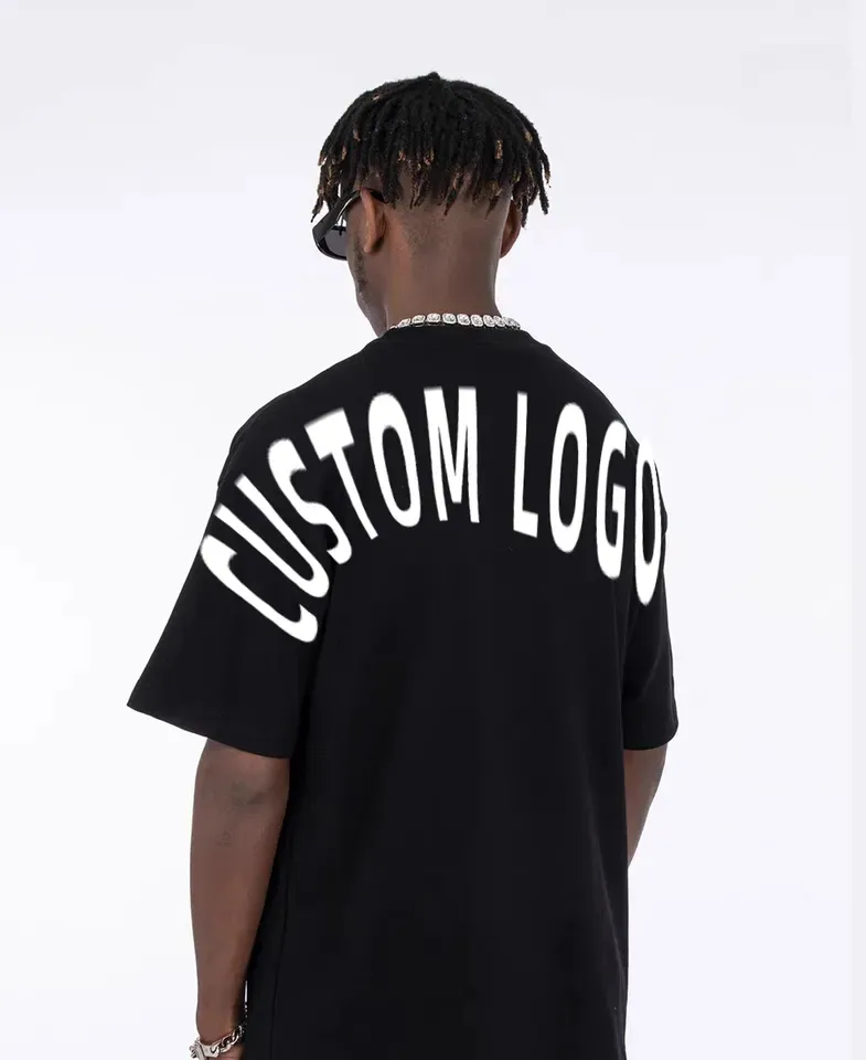 Özel LOGO tasarım marka tüm çapraz kollu DTG baskılı erkek 230gsm pamuklu t-shirt
