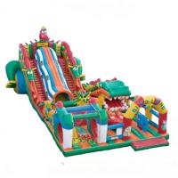 Parcours d'obstacles gonflable commercial en PVC écologique pour adultes : jeu de défi et aire de jeux personnalisée