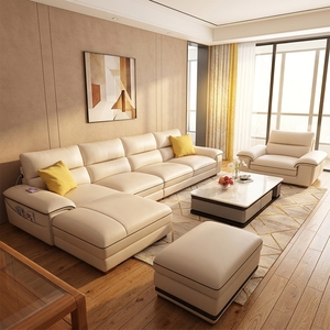 Canapés <span class=keywords><strong>d</strong></span>'angle modernes <span class=keywords><strong>en</strong></span> <span class=keywords><strong>cuir</strong></span> véritable 3 et 4 places – Ensemble de luxe pour <span class=keywords><strong>salon</strong></span> – Mobilier de canapé <span class=keywords><strong>en</strong></span> <span class=keywords><strong>cuir</strong></span> - Product Image 2