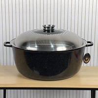Batterie de cuisine en aluminium moulé sous pression effet granit, 10 pièces, faible MOQ, 44cm, 48cm, 52cm, revêtement céramique antiadhésif, ensemble extra large en aluminium effet granit