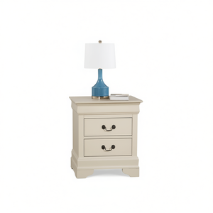 Mesa de Noche de Diseño Clásico con 2 Cajones, Mueble de Madera para Almacenamiento en el Dormitorio - Product Image 1