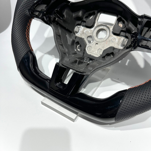 Vente directe d'usine de volants en cuir véritable personnalisés pour Volkswagen <span class=keywords><strong>Golf</strong></span> MK6 GTI R B7 B6 Volants en fibre de carbone - Product Image 3