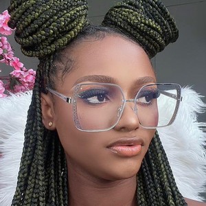 Gafas de Sol Cuadradas <span class=keywords><strong>Reticulares</strong></span> Anti Luz Azul Doradas de Moda 2024, Monturas de Gafas Ópticas Extra Grandes para Mujer, Gafas de Metal con Lentes Transparentes para Hombre - Product Image 3