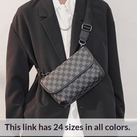 Tas Selempang Pria Versi Terbaru Desain Kotak Kecil Bahan PU Tahan Air Musim Dingin Korea Tanpa Penutup