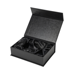 Caja de Regalo Magnética Rígida Negra de Lujo Personalizada con Inserto de Satén, Caja de Embalaje de Papel con Forma de Libro - Product Image 1
