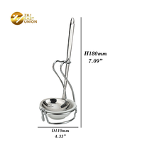 Chauffe-soupe sur pied en acier inoxydable avec support pour louche pour buffet de restaurant