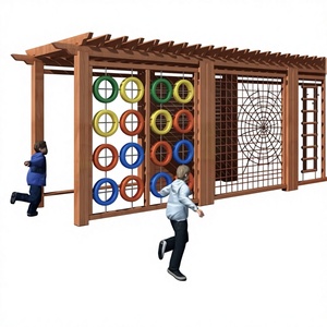 Équipement d'amusement pour enfants en bois, plastique et <span class=keywords><strong>acier</strong></span>, toboggans, filets d'escalade, pour la maternelle, le jardin, le parc à thème, marque JQL - Product Image 1