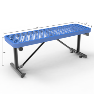 Modern Outdoor Expandable <strong>Metal</strong> 48-Inch <strong>Bench</strong> Hot-Dip Galvanized Iron Commercial Hospital School &amp; Park Use Durable - Product Image 2