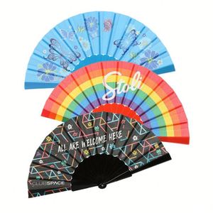 Envío Rápido, MOQ Bajo, Abanico Plegable Tradicional de Plástico con Sonido de Cierre, Logotipo Personalizado Impreso, Regalo Promocional Portátil - Product Image 4