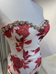 Gaun malam bola motif berlian untuk wanita, gaun malam elegan bahan Satin, hiasan Pesta Jamuan makan - Product Image 5